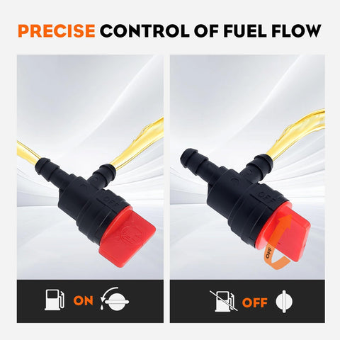 Valve in use on fuel line demonstrates simple shut-off operation.
