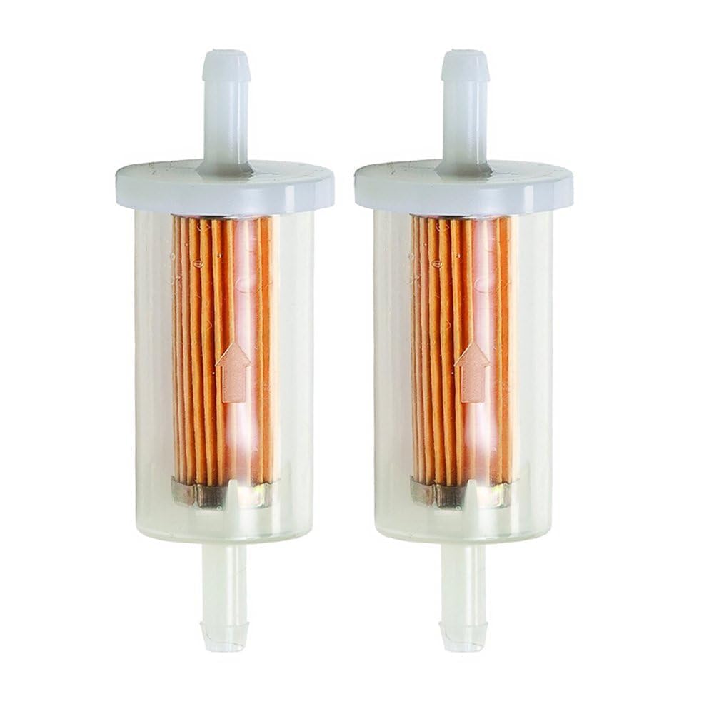 Hipa inline fuel filter close-up showing precise 1/4 in inlet for easy installation.