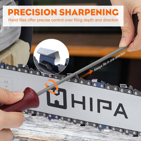 Hipa packaged round file kit shows all components for easy setup
