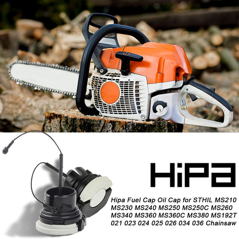 Hipa packaging shows gas and oil cap set ready for replacement