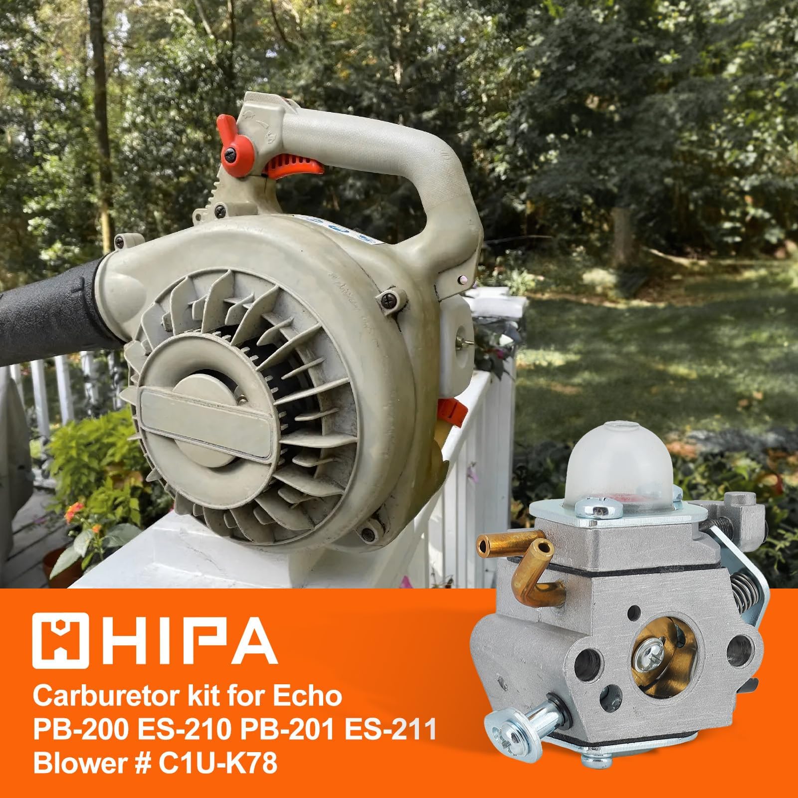 HIPA PB200 Echo carburetor kit back view showing ports for easy reassembly