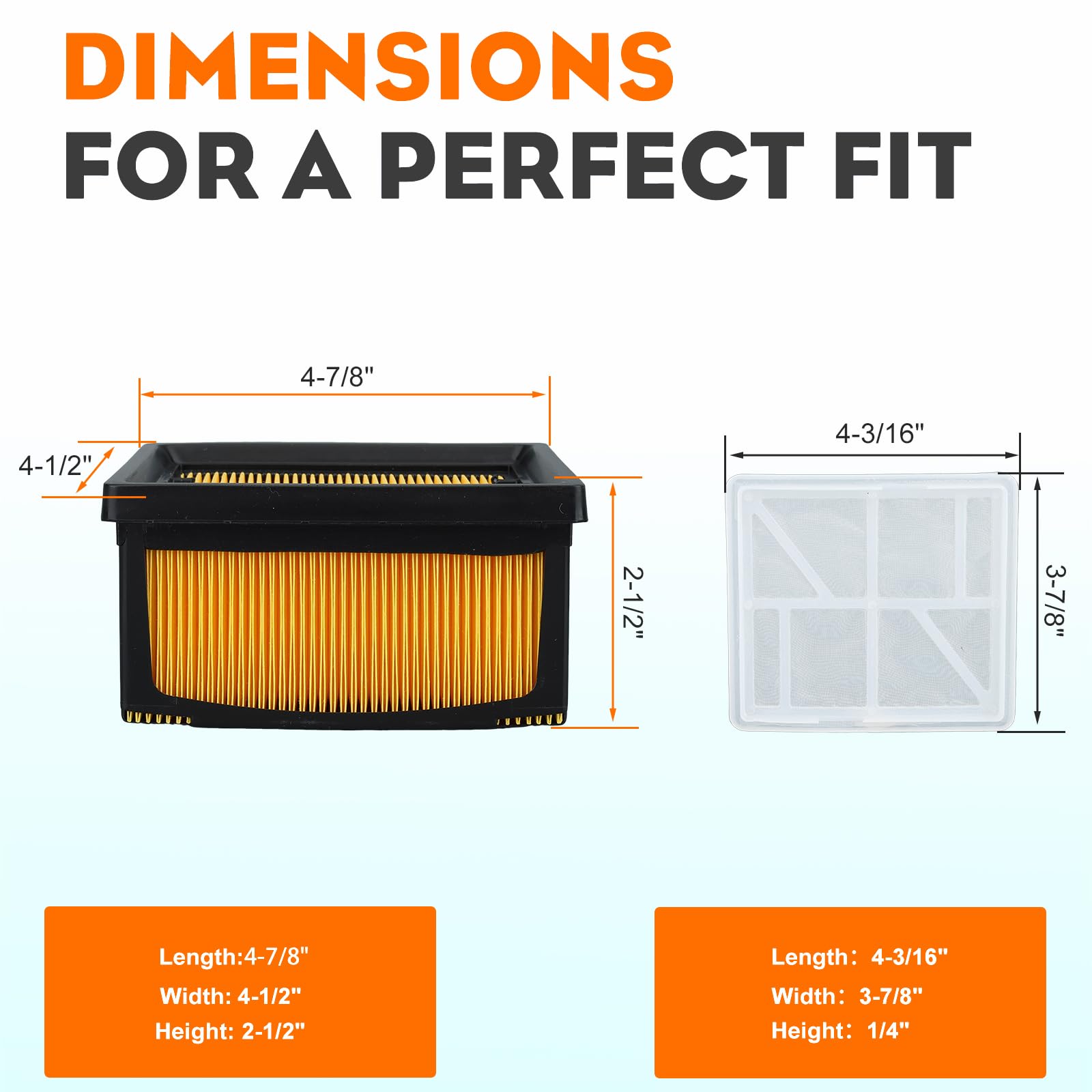 Hipa pre-filter extends main filter life by catching larger particles.