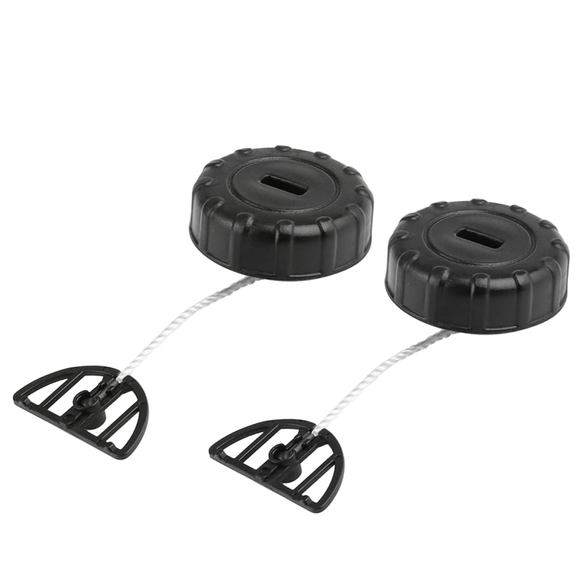 Sealed caps protect fuel from dirt and leaks.