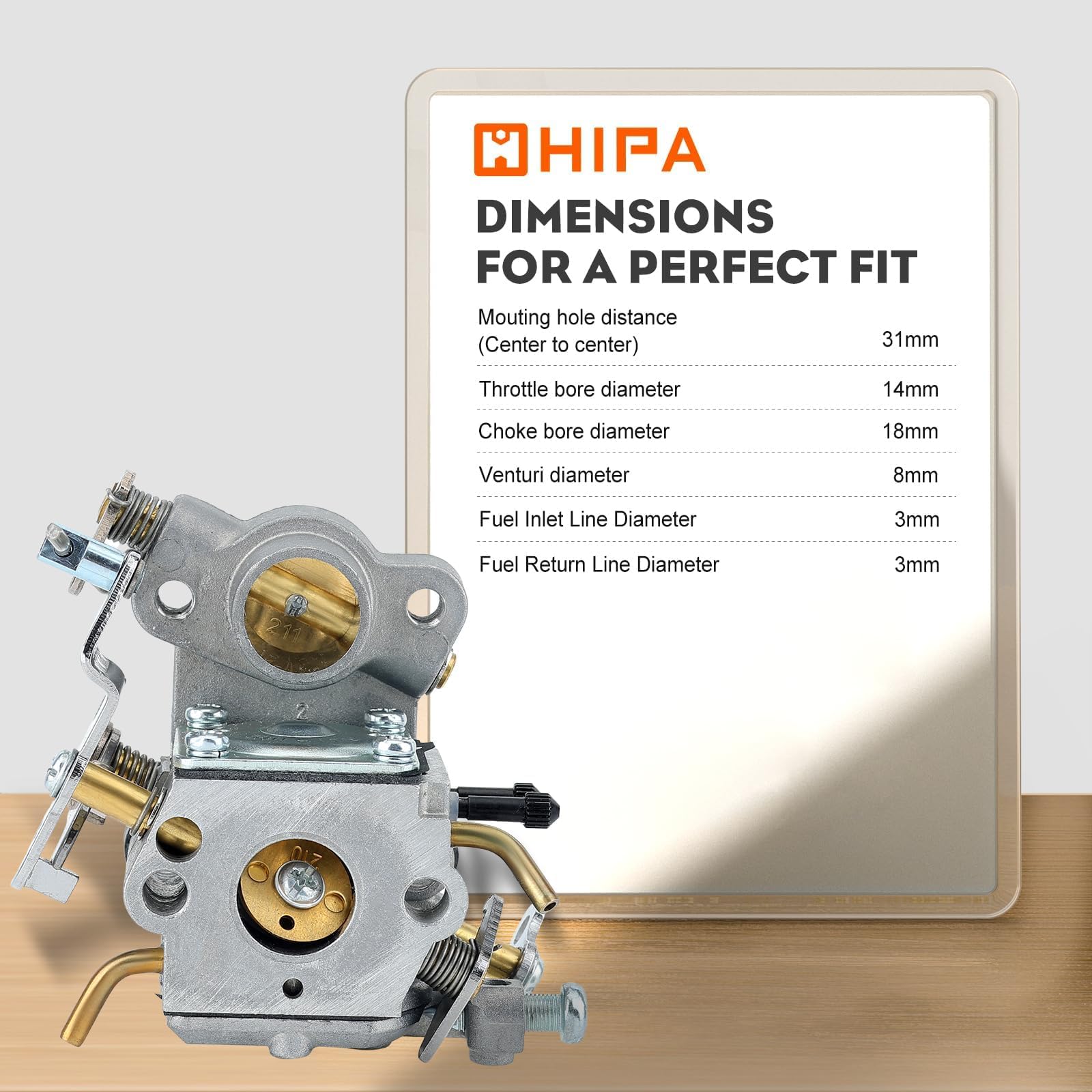 Hipa spark plug and gasket provide complete repair kit for quick servicing.
