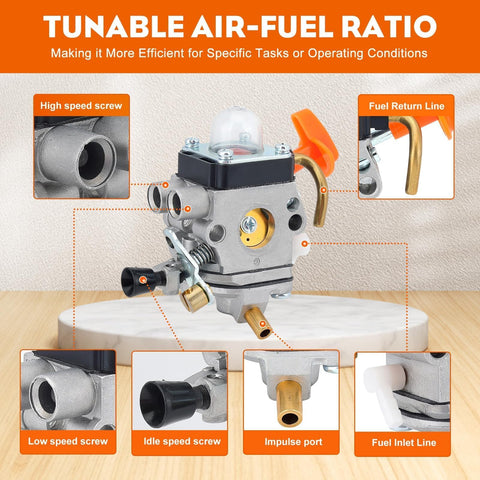 Hipa spark plug and primer bulb aid reliable starts.