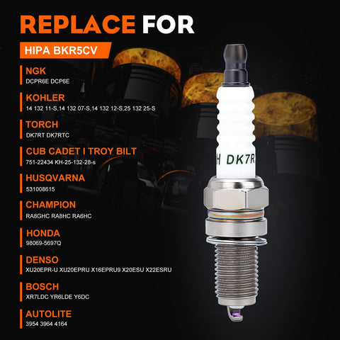 Hipa spark plug DCPR6E compatibility Kohler engines chart image