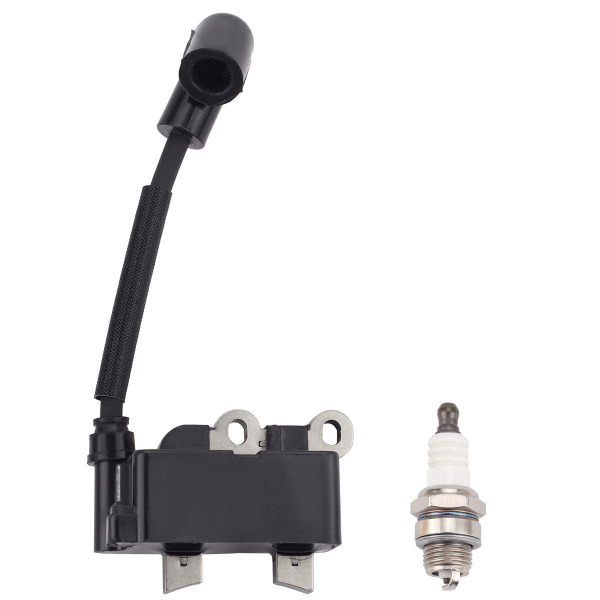 Hipa spark plug with rubber boot supports smooth ignition.