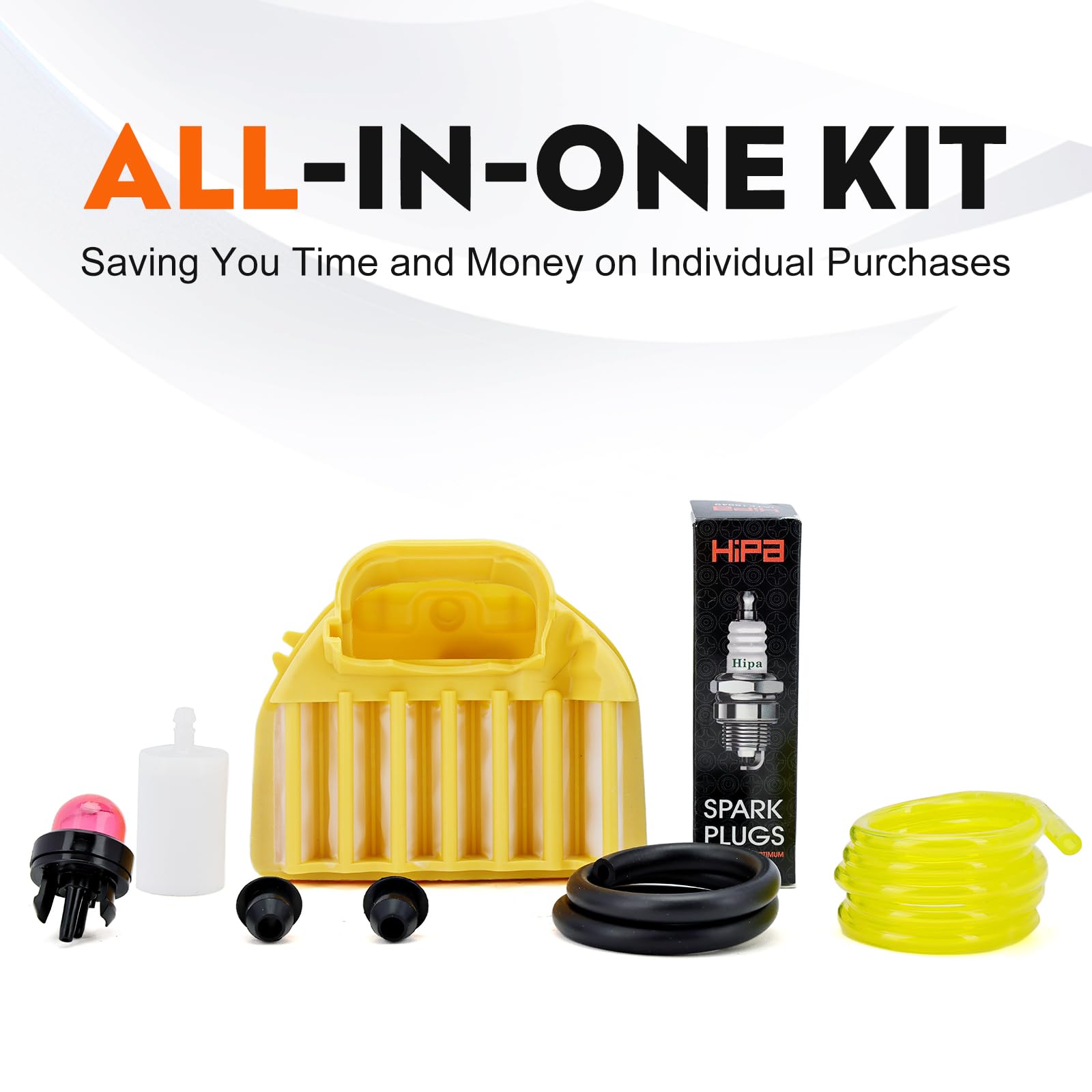 Hipa spark plug included for dependable ignition during service.