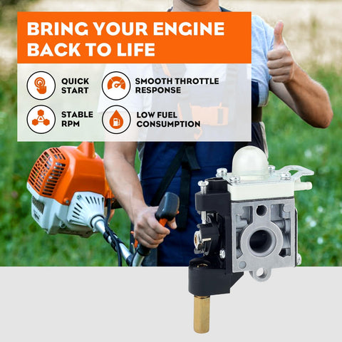 Hipa SRM 210 primer bulb enables quick fuel priming for fast startups.
