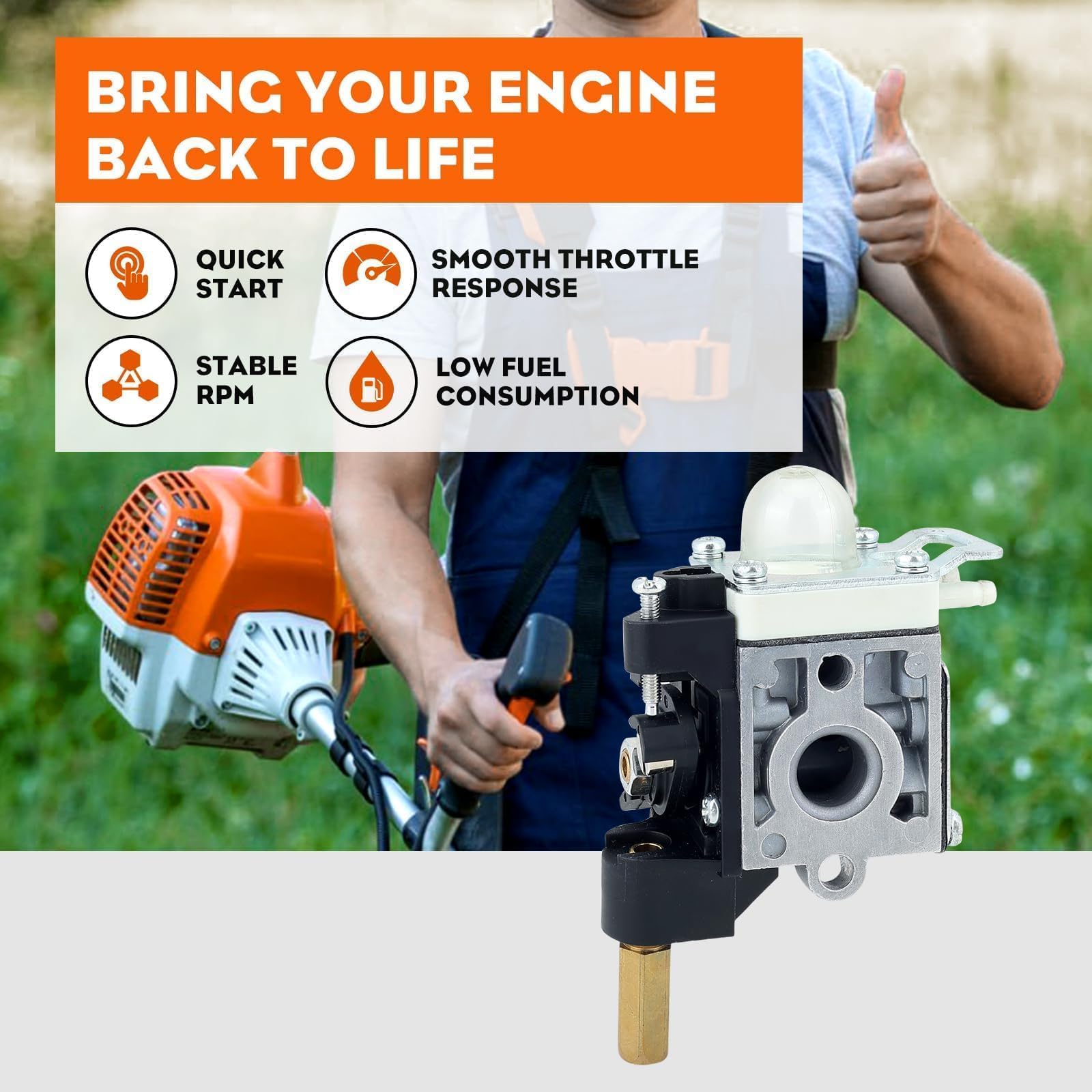 Hipa SRM-210 primer-bulbs-pack ensures proper fuel priming for quick starts.