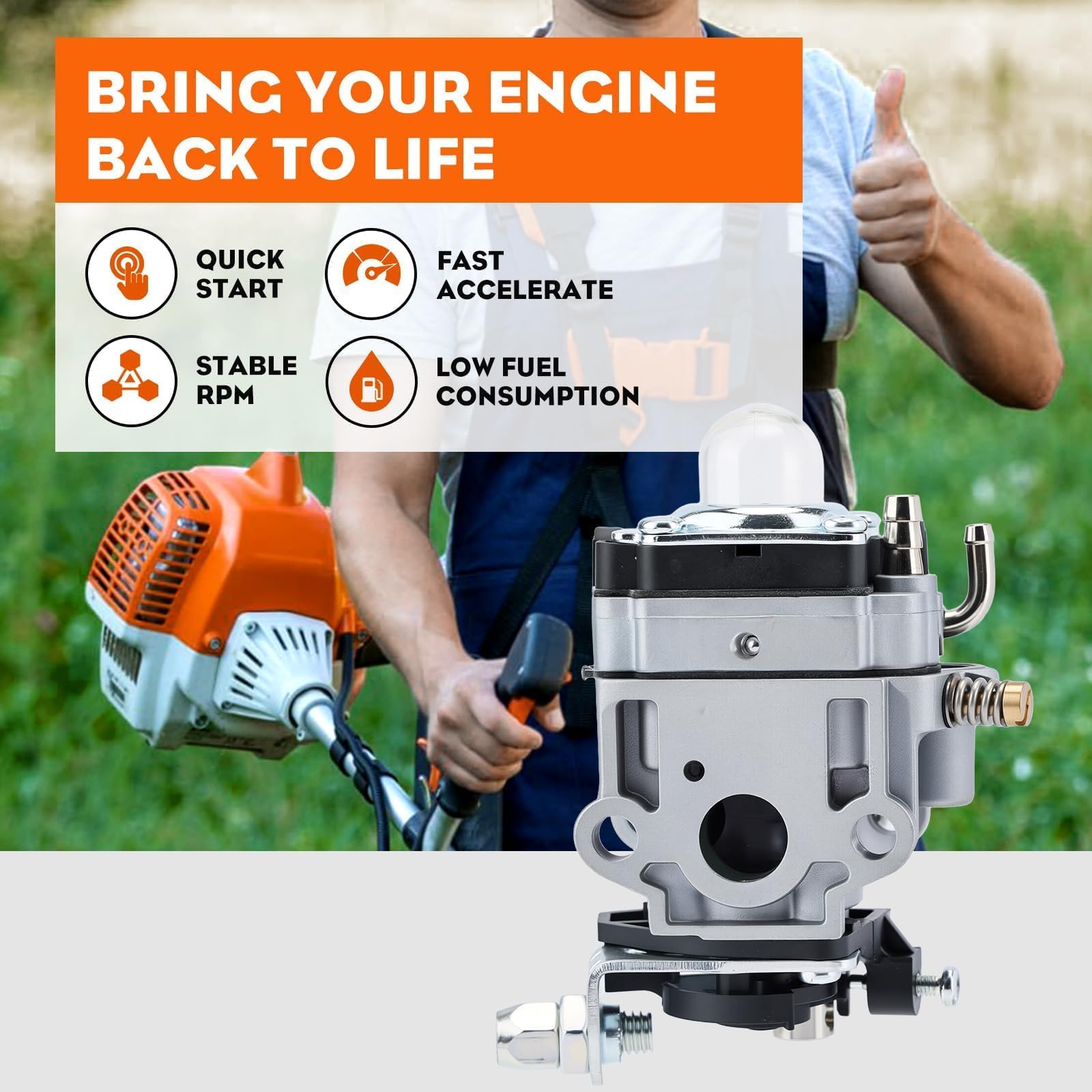 Hipa SRM-260 carburetor installed on Echo unit demonstrates direct compatibility.
