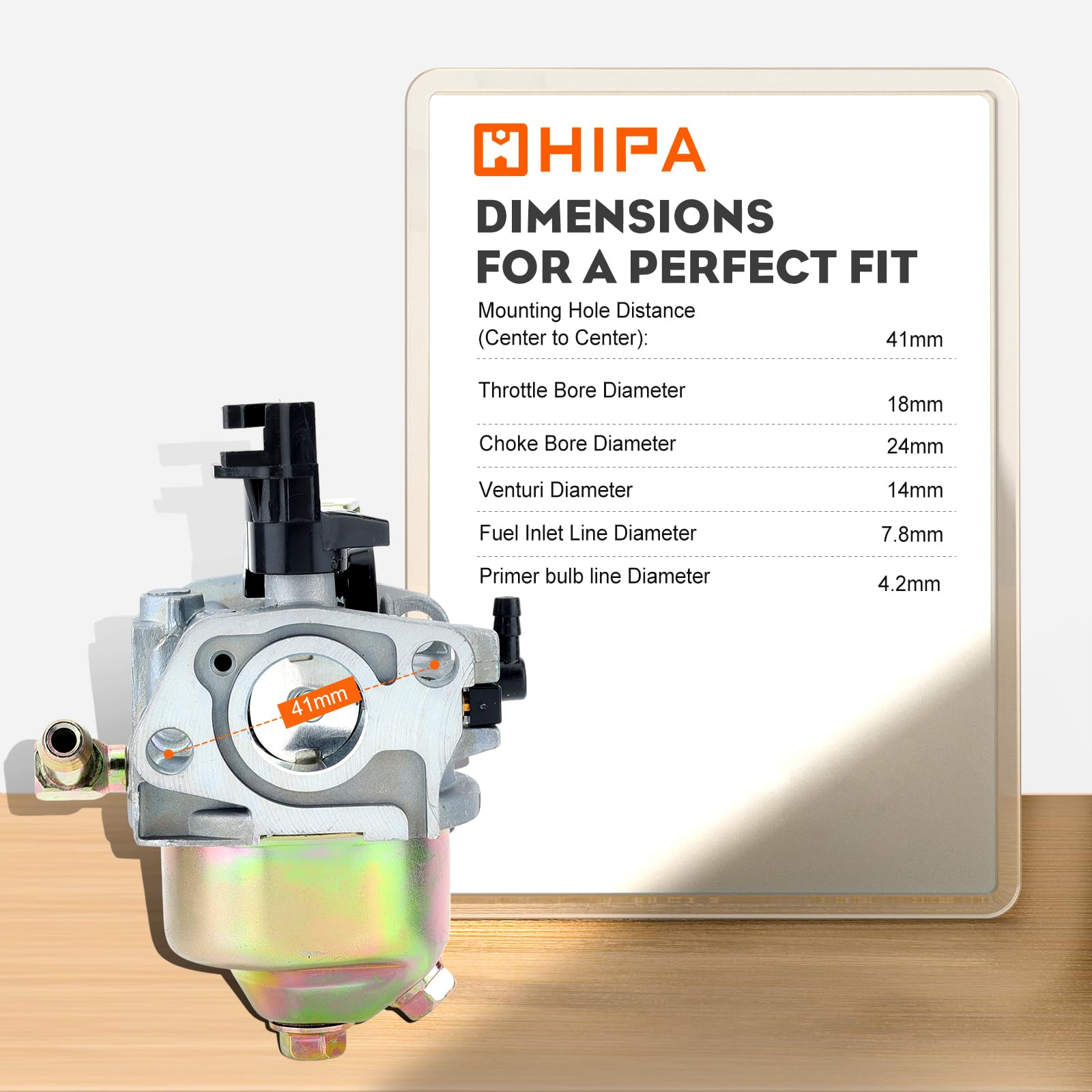 Hipa Storm contents layout showing complete carburetor components for repair