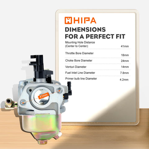 Hipa Storm contents layout showing complete carburetor components for repair