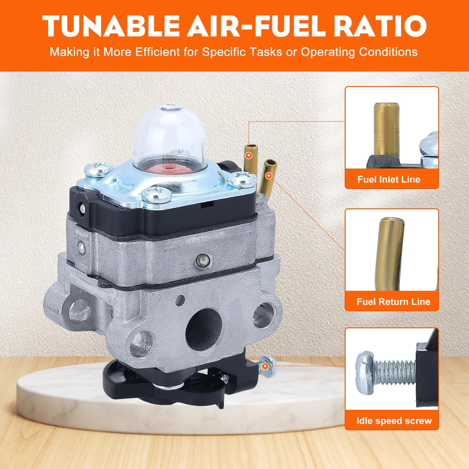 Hipa TB475SS fuel line connectors included for quick setup.
