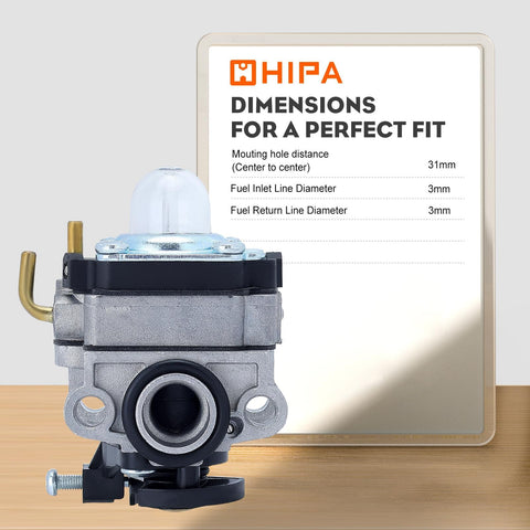 Hipa TB475SS fuel lines included for secure connections.