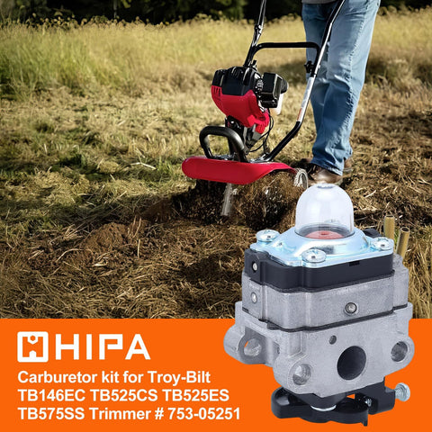 Hipa TB475SS primer bulb included for complete carburetor replacement.