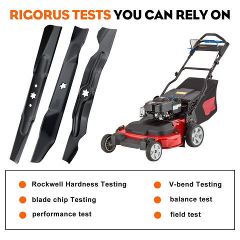 Hipa Timemaster 30 blades coated edges reduce rust risk during mowing