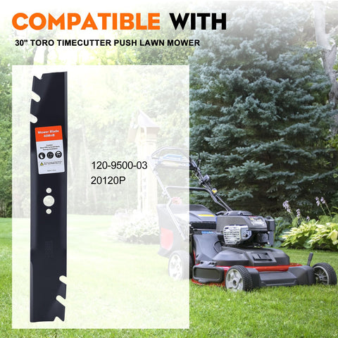 Hipa Toro Timemaster 30 blades toothed design enhances mulching performance on tall grass