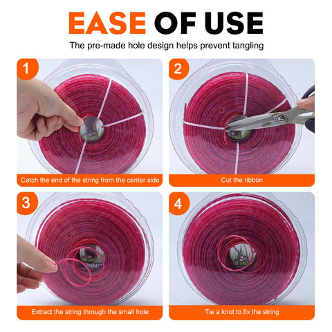 Hipa trimmer line reel designed for easy refills across brands.