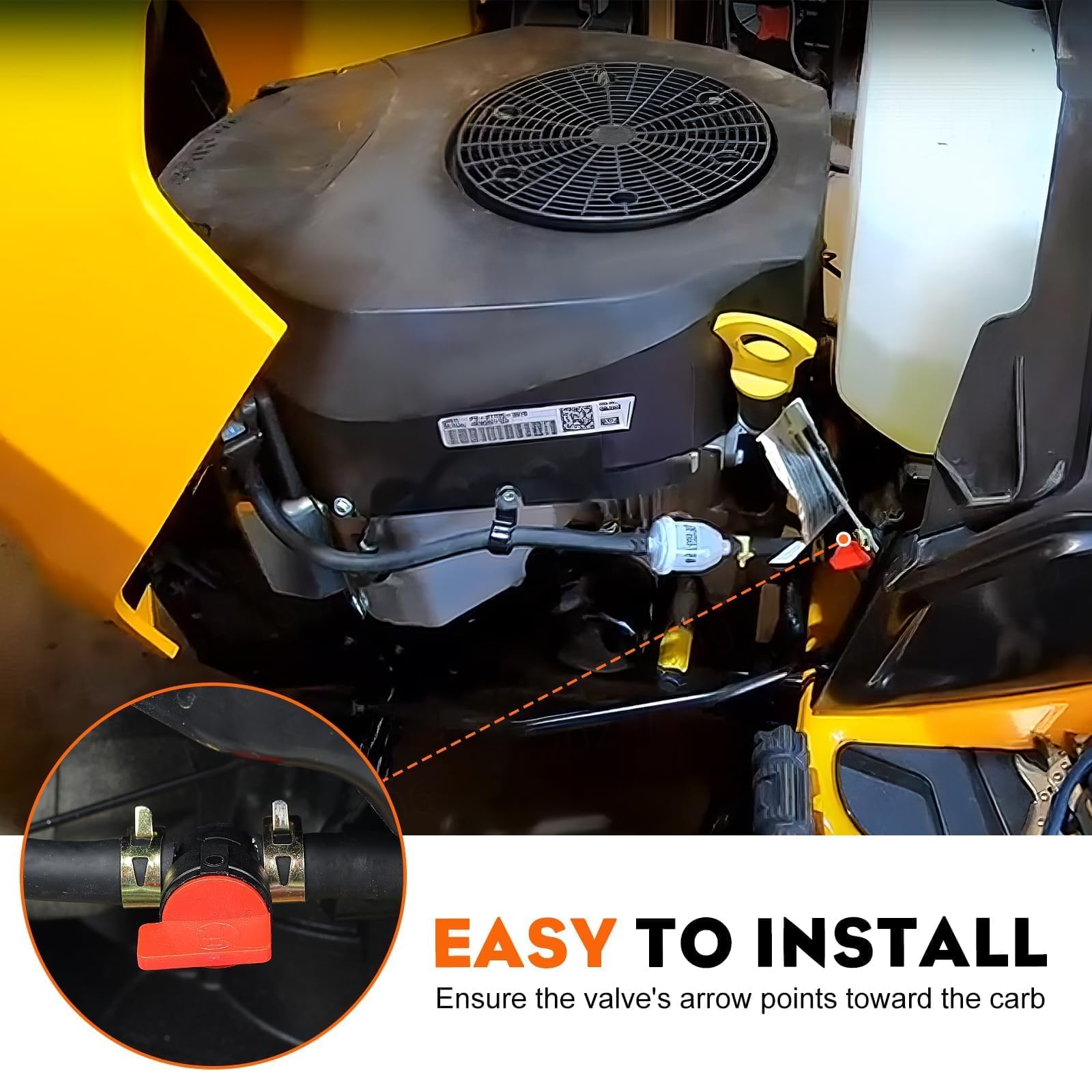HIPA universal valve for 1/4-inch fuel lines with easy installation.
