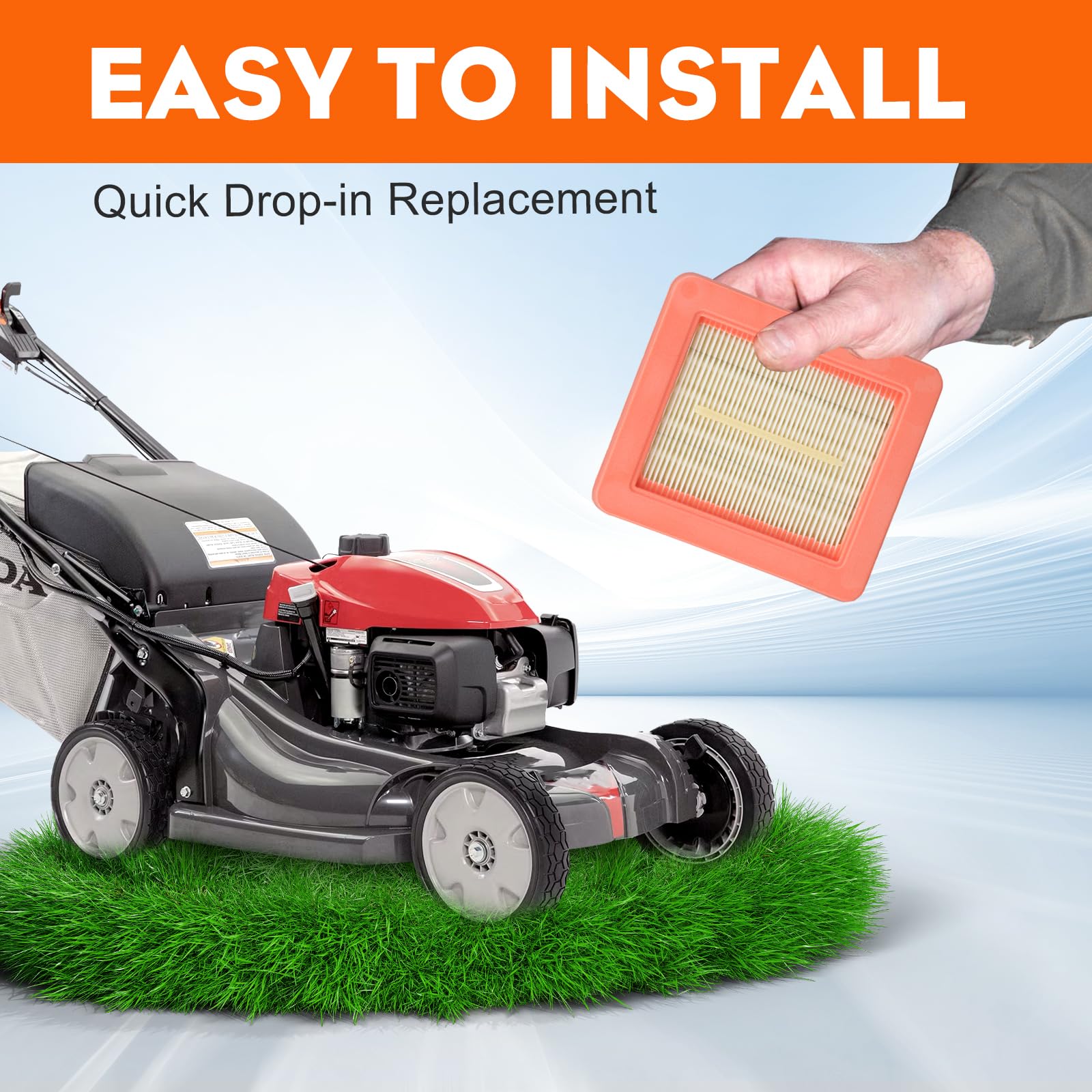 Hipa walk-behind mower air filter keeps maintenance simple