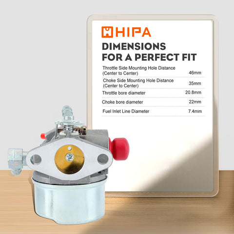Hipa engine-ready carburetor wet flow test impression for Tecumseh engines.