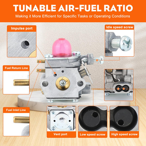 Hipa WT-973 primer bulb enables quick starts.