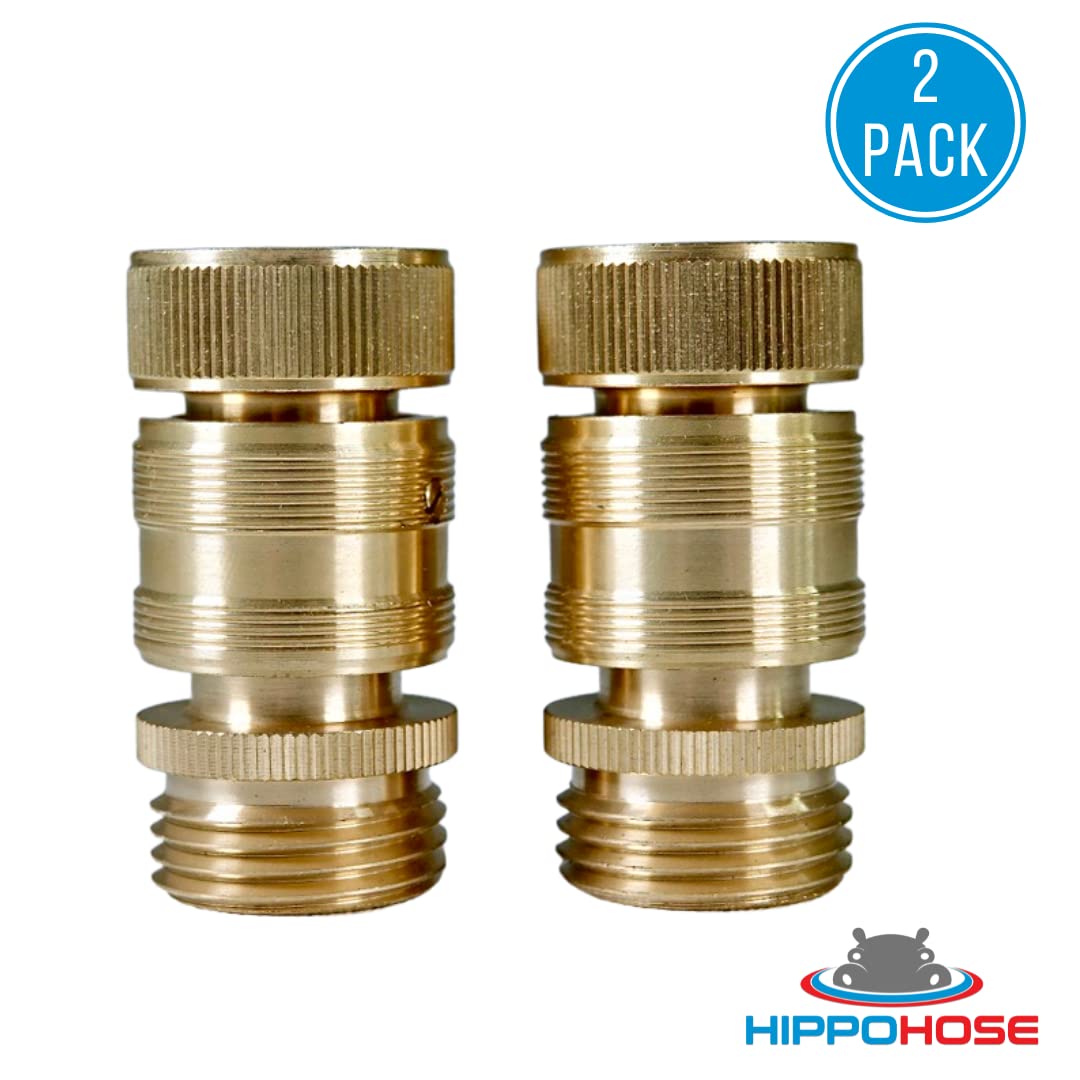 HippoHose brass connectors endure drops and dragging across the yard.
