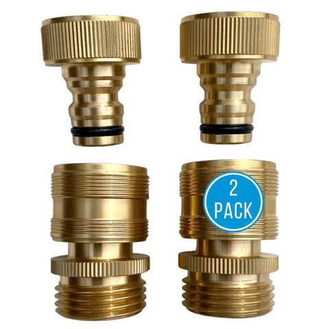 HippoHose brass quick connector close-up showing durable fittings for long-lasting garden use.