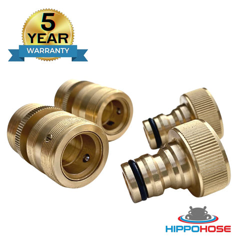 HippoHose universal 3/4-inch fit connected to sprinkler demonstrates versatility.