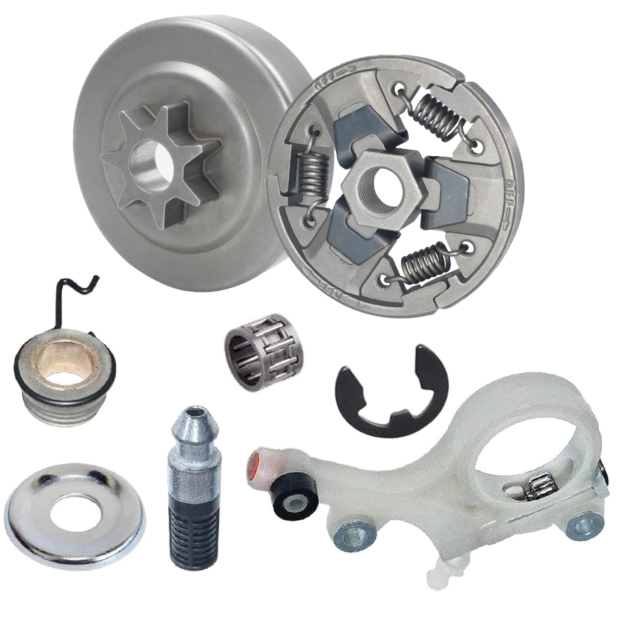 Hippotech 325-7T clutch and drum kit for Stihl chainsaws, smooth drive and gear interaction.