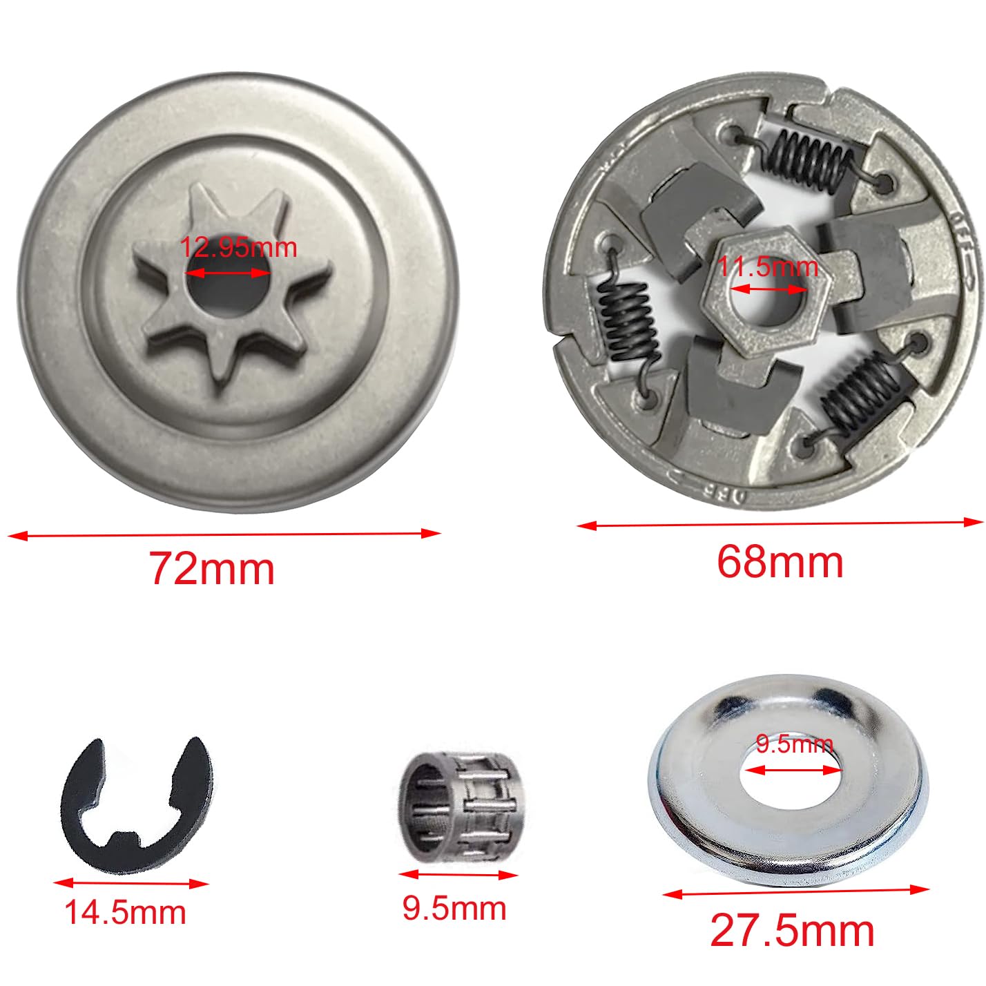 All-in-one package with E-clip and hardware for easy DIY repairs.