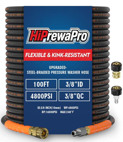 HiPrewaPro 3-8 ID hose showing high-flow performance for tough cleaning tasks