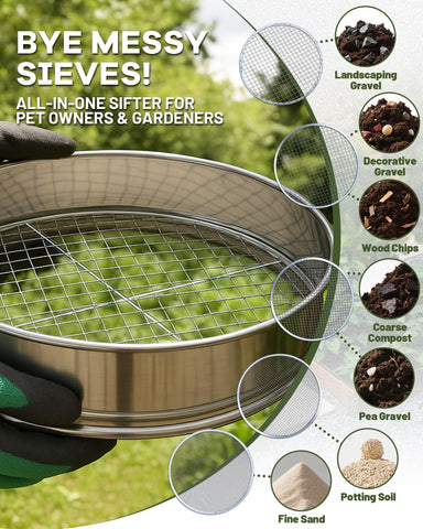 HIPULX 5in1 shovel scoop image shows included tool for hands-free screening.