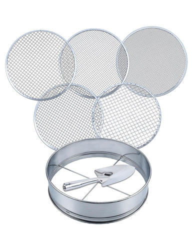 HIPULX 5in1 soil sifter assembly shows a robust stainless frame built to last in any season.