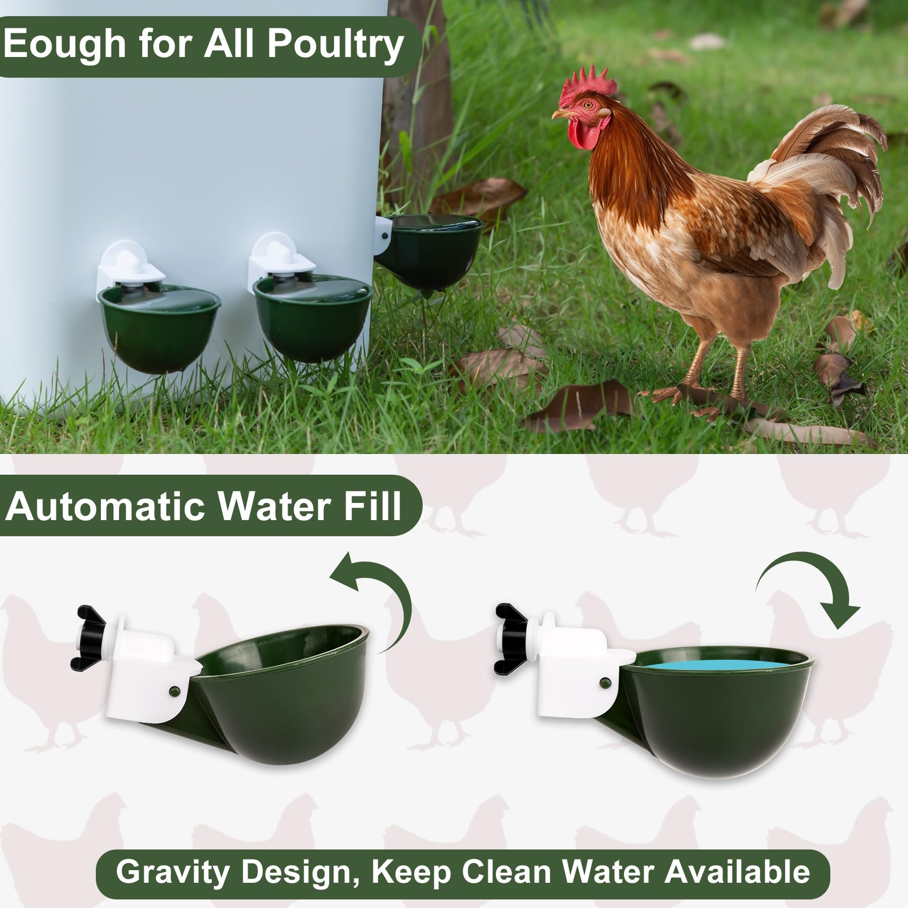 Hipykat automatic waterer cup with leak-free design provides steady hydration.