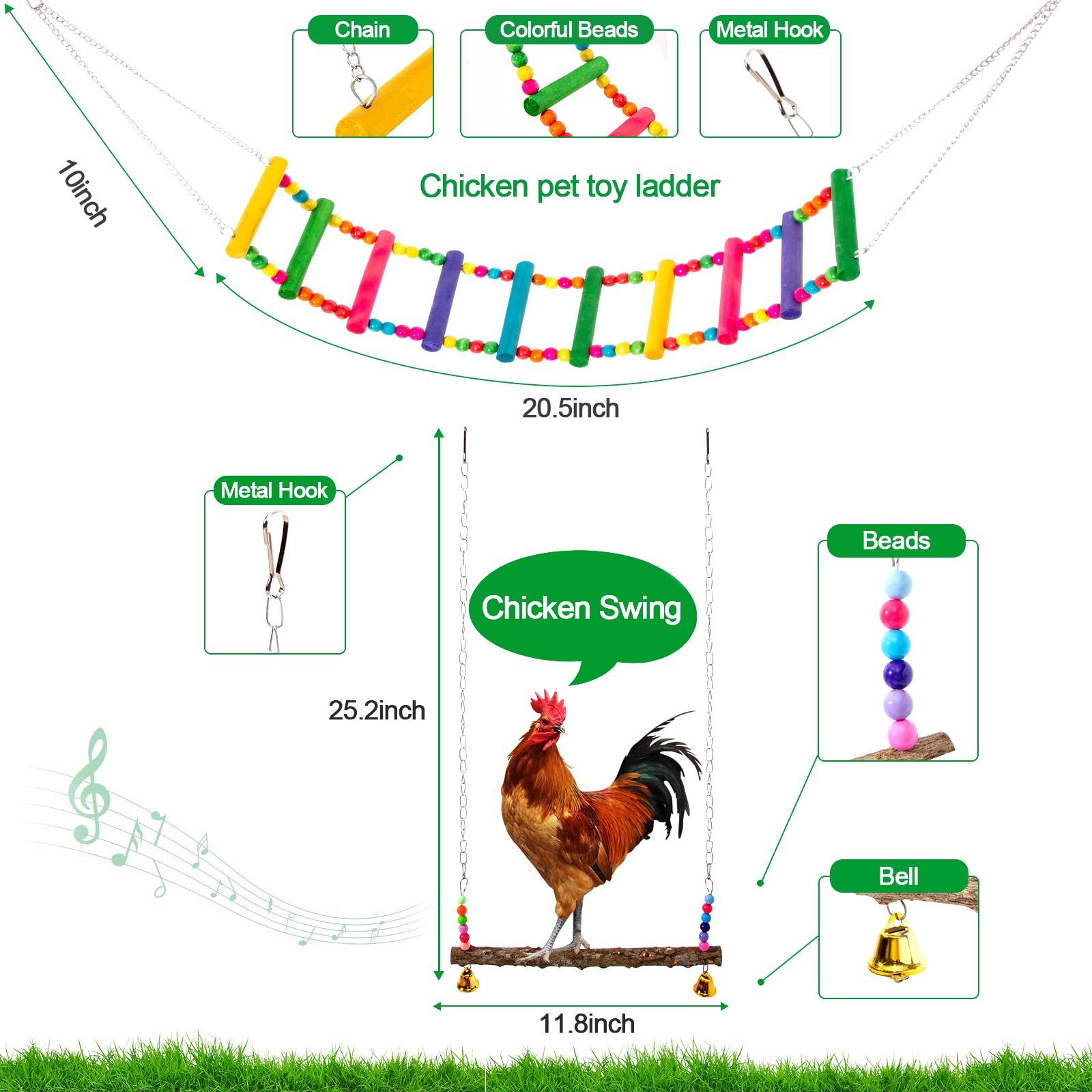 Hipykat chicken ladder toy provides climbing fun and exercise.