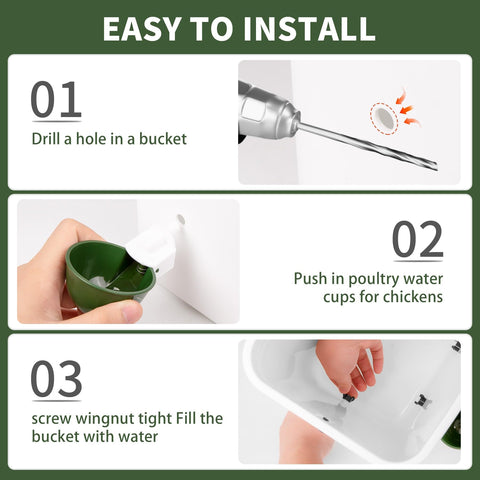 Hipykat coop waterer in action keeps birds hydrated during daily routines.