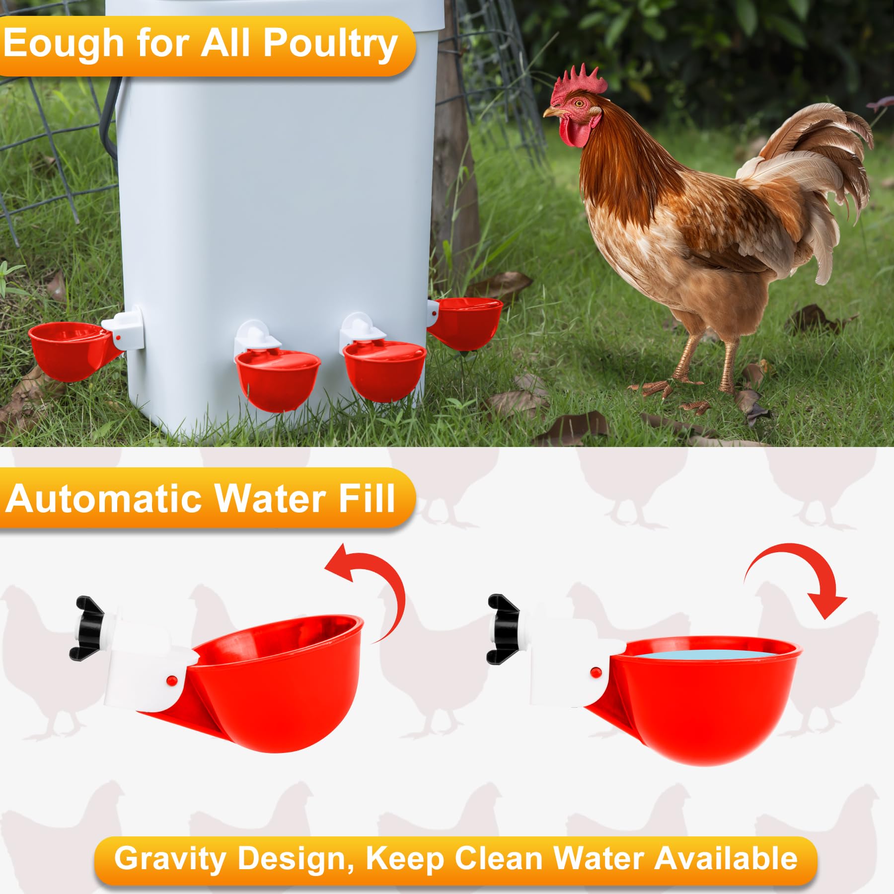 Hipykat leak-free water cups prevent spills and keep water clean.