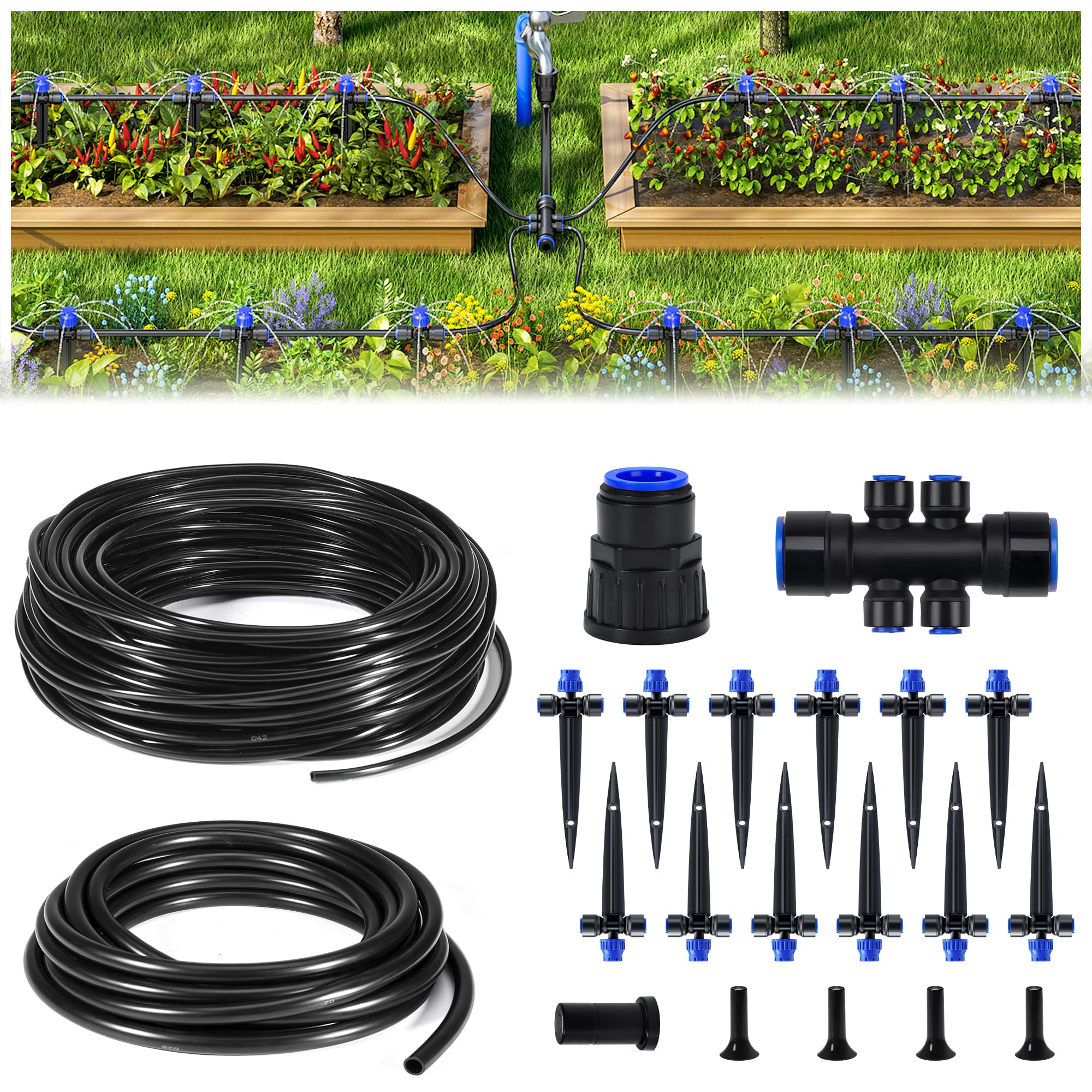 HIRALIY 50ft system mainline setup for efficient irrigation