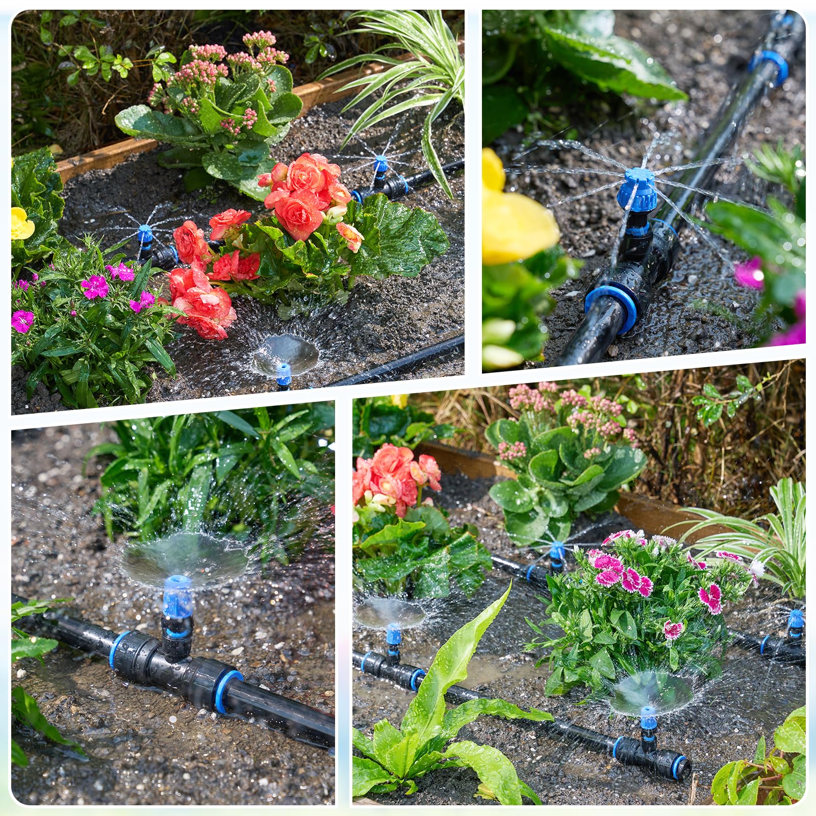HIRALIY faucet connector provides a reliable water source for irrigation.