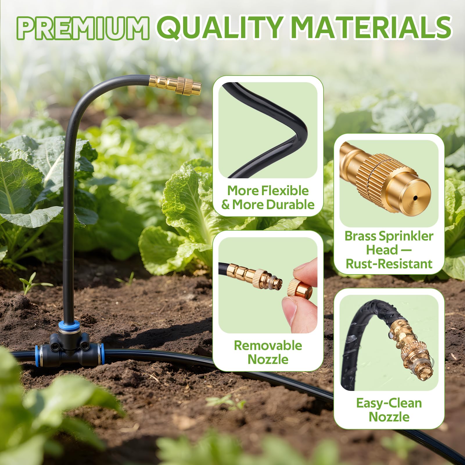 HIRALIY adjustable brass spray nozzles for versatile watering around beds