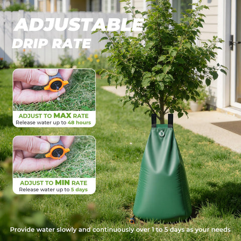 HIRALIY adjustable drip-rate dial enables flexible irrigation timing