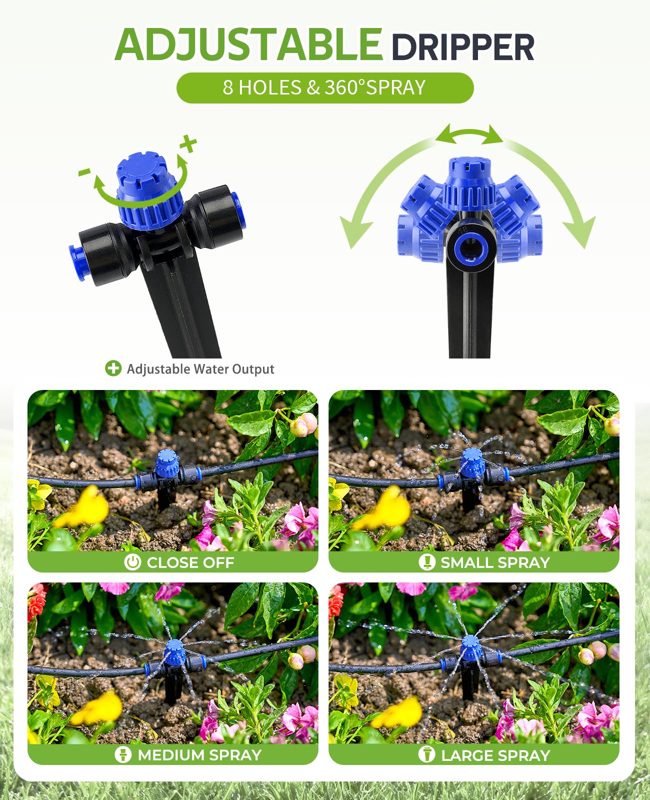 HIRALIY adjustable drippers tailored to plant needs