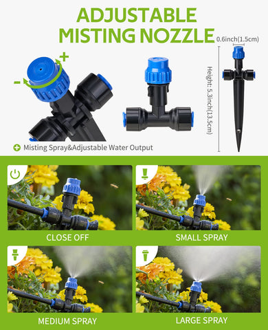 HIRALIY adjustable sprinkler heads allow per-plant watering control