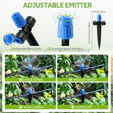 HIRALIY adjustable-vortex-drippers deliver precise, plant-specific watering.