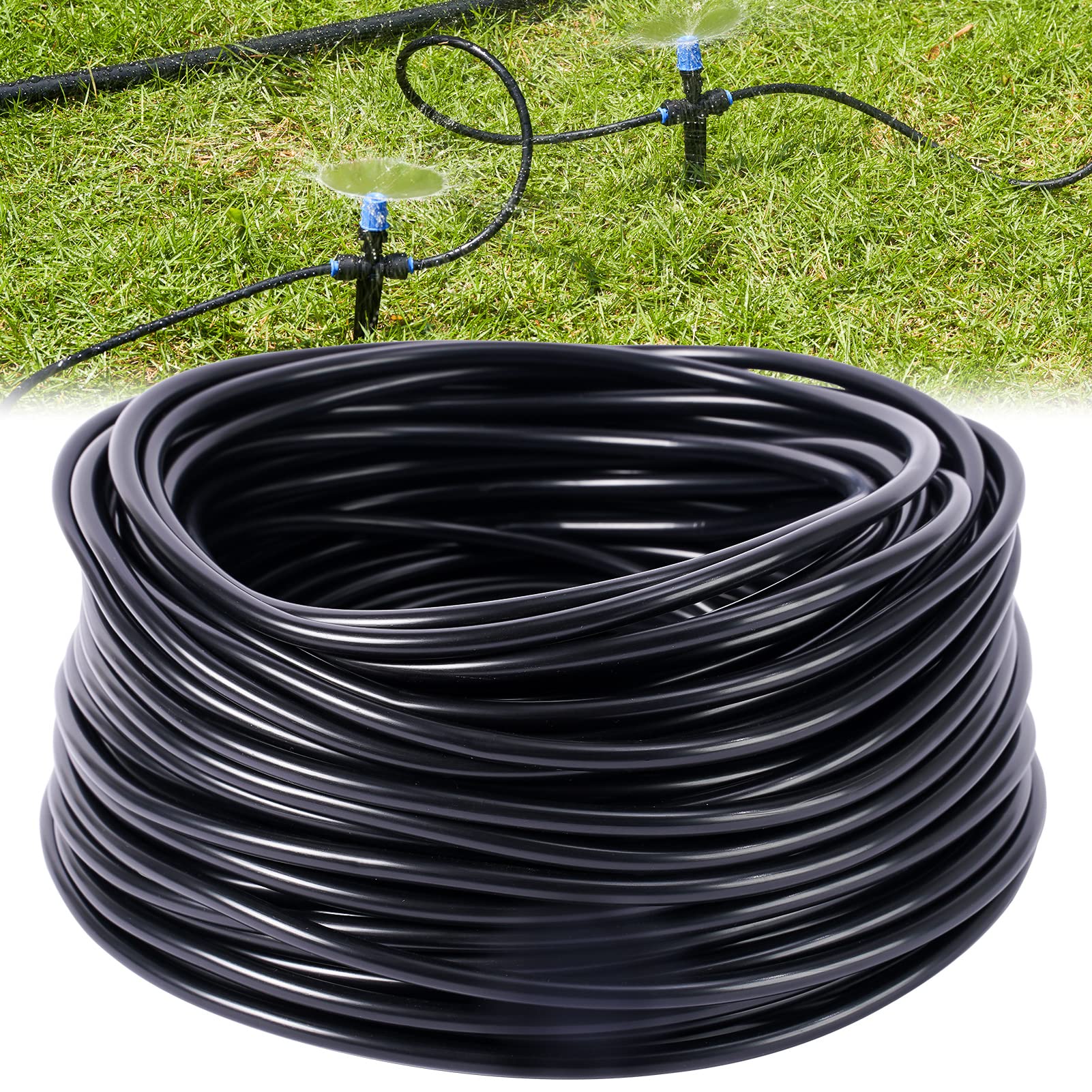 HIRALIY blank distribution tubing 1/4in black coil for flexible irrigation.