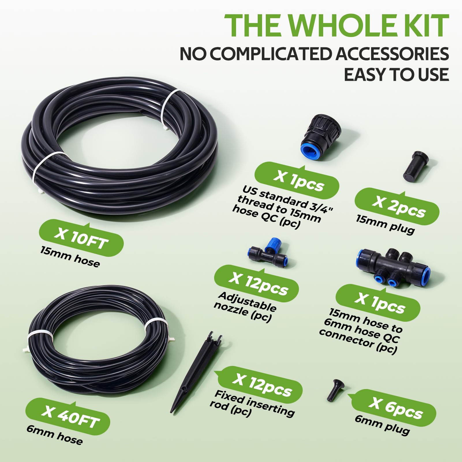HIRALIY detachable sprinkler heads — easy cleaning to prevent clogging.