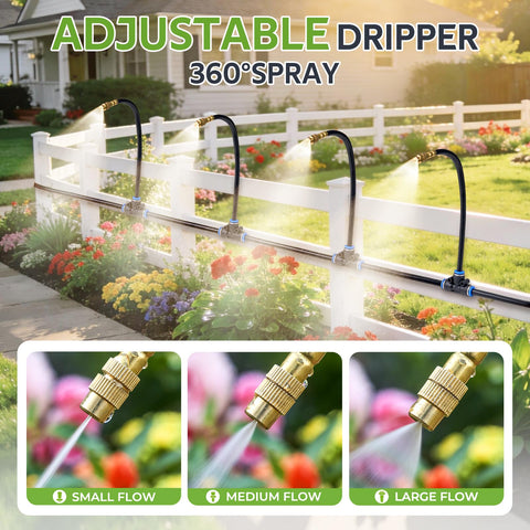 HIRALIY DIY irrigation kit allows tool-free setup for multiple garden zones.