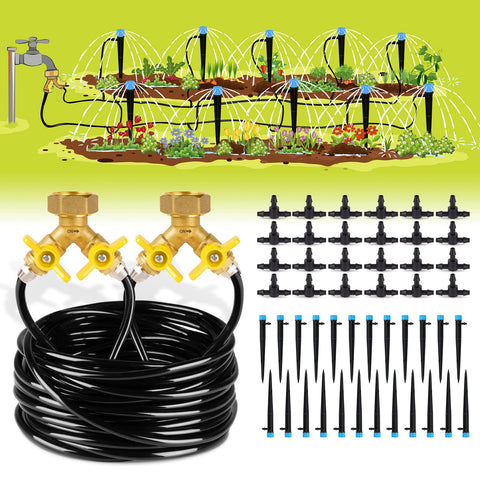 HIRALIY drip irrigation kit with adjustable emitter for precise garden watering.